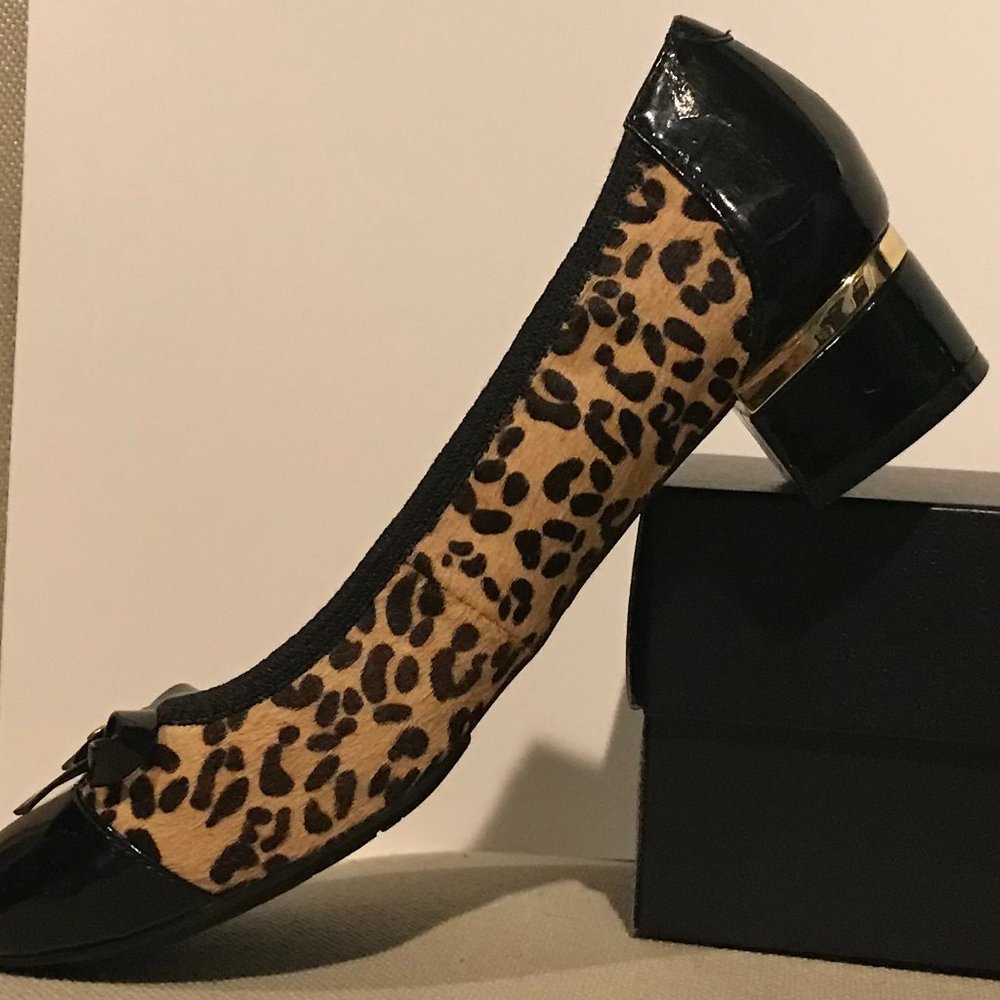 Pony hair cheetah print flats